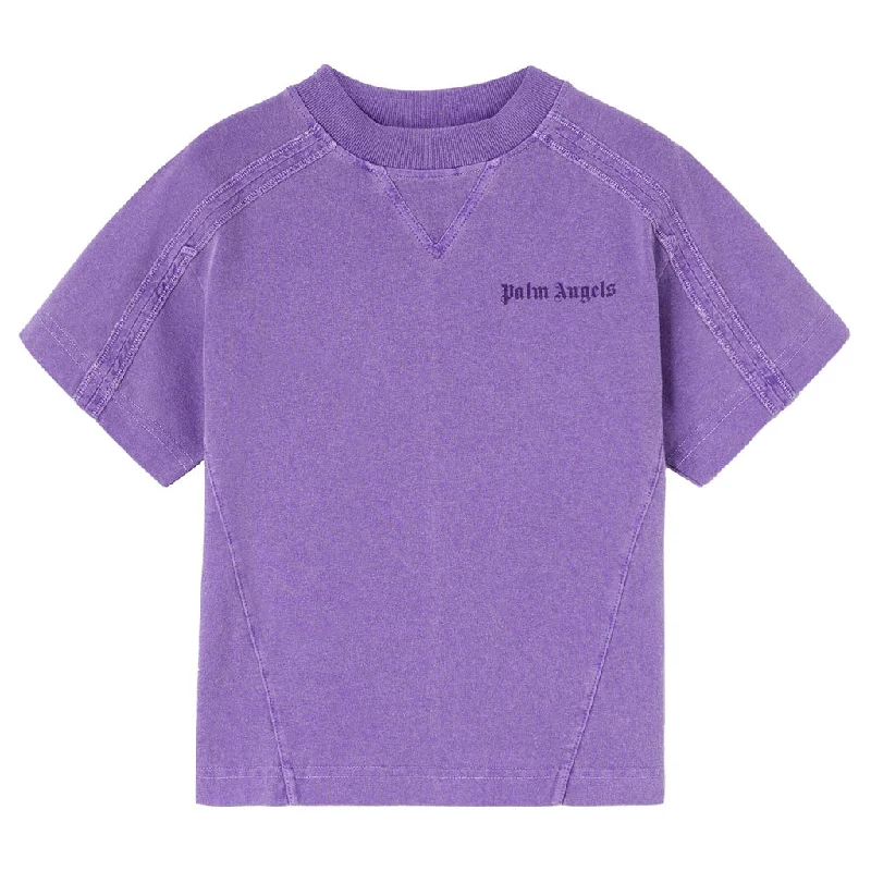 Warm Men's Fleece-Lined TopsPalm Angels Kids PA  Cuts Faded Regular T-Shirt