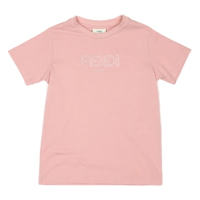Men's Shirts with Button-Down PocketsFendi Kids Logo Print T-shirt