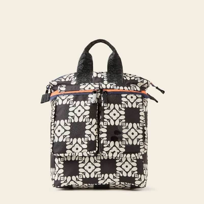 Axis Medium Backpack - Lattice Flower Tile Onyx