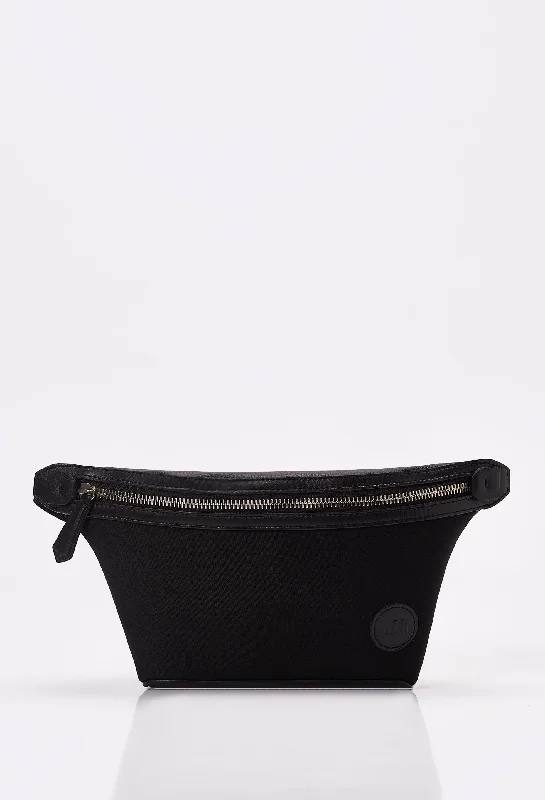 Black Everyday Neoprene & Leather Belt Bag