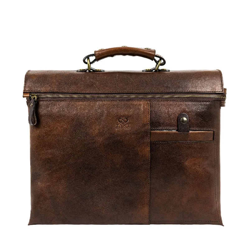 Brown Leather Briefcase Laptop Bag - From Here to Eternity