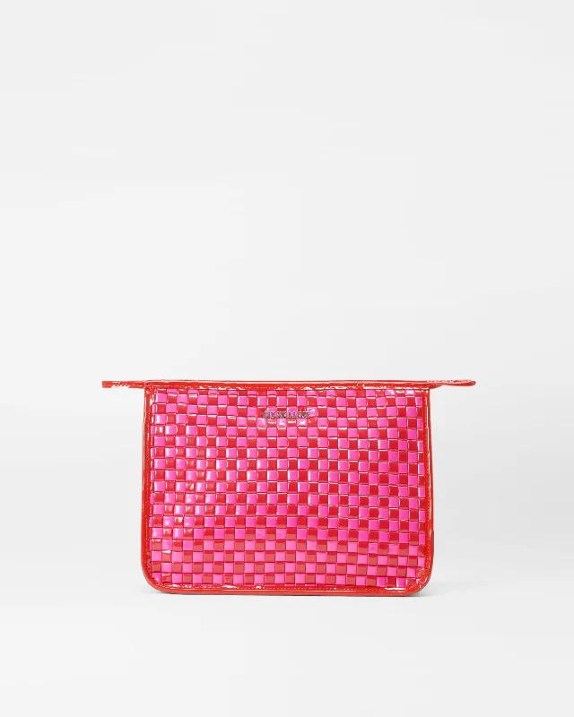 Candy Lacquer Woven Clutch