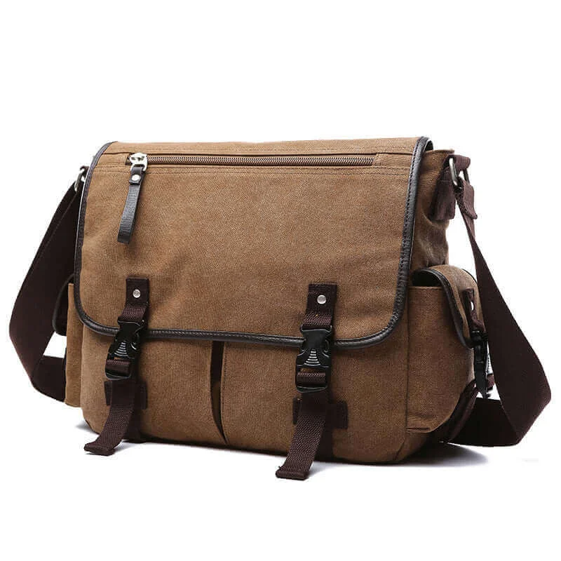 Canvas Messenger Bag | Fits 14 Inch Laptop Satchel