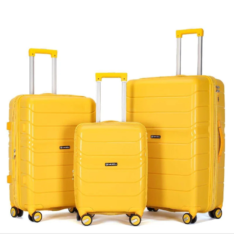 Carls By Venutti 3pcs PP Trolley Set-Yellow