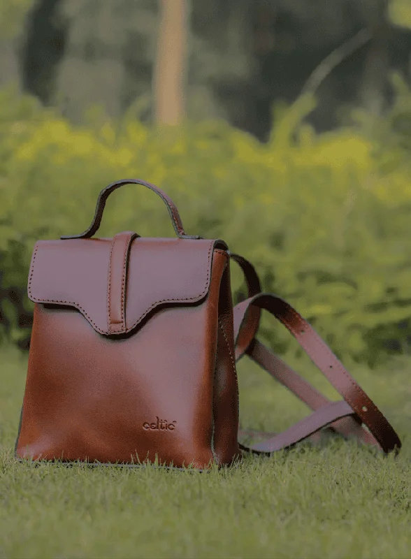 Chic Brown Small Backpack: Elevate Your On-the-Go Style with Fashion and Functionality.  Art: BG-1579