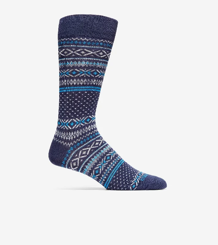 Fair Isle Dress Crew Socks