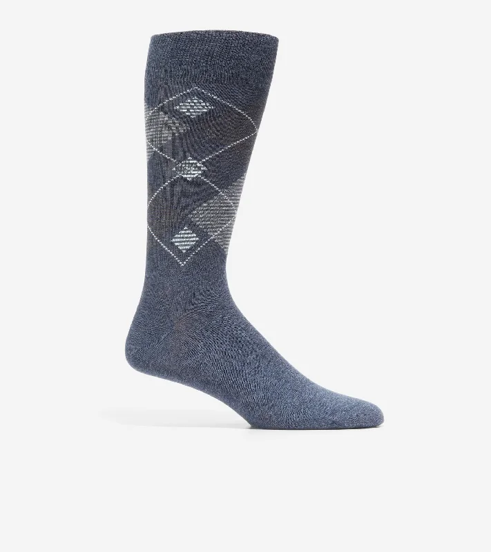 Men's Striped Diamond Dress Crew Socks