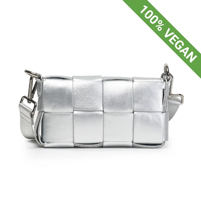 6 in 1 | Braided Waist & Shoulder bag | Silver | Vegan