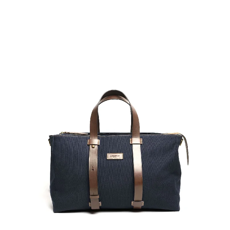 DARK BLUE CANVAS WEEKEND BAG