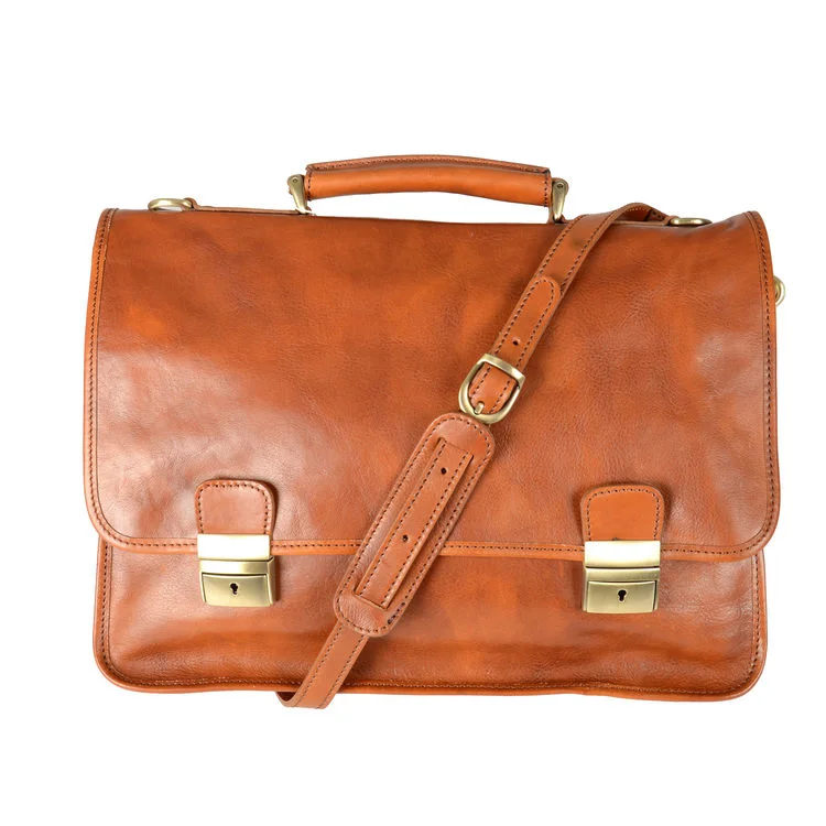 Delamore Soft Tan Leather Briefcase