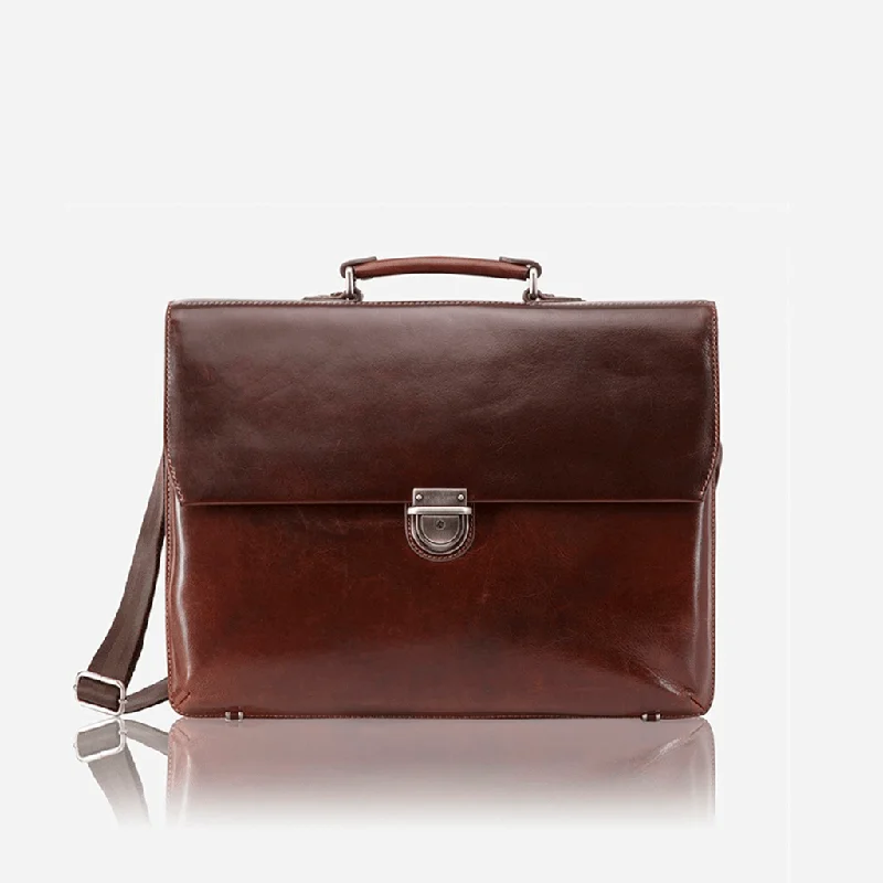 Large 17"" Laptop Briefcase, Tobacco