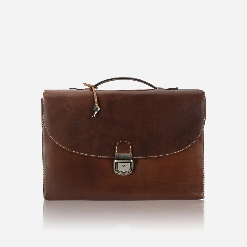 Extra Slim Business Briefcase, Two Tone