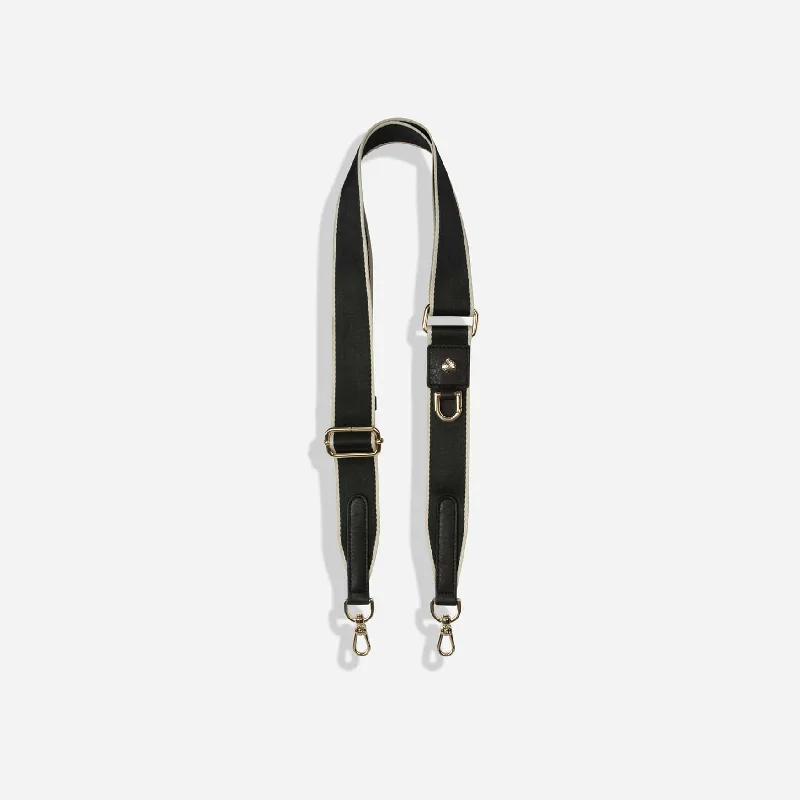 Geneva Shoulder Strap, Black Stone (Light Gold Fitting)