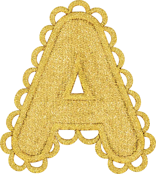 Gold Scalloped Letter Patch