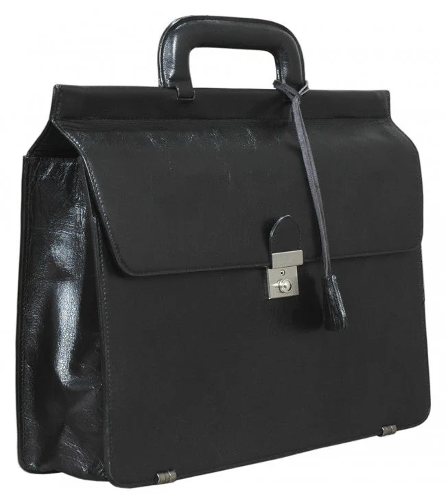 HIDEONLINE MODERN STYLED EXECUTIVE LEATHER BLACK BRIEFCASE