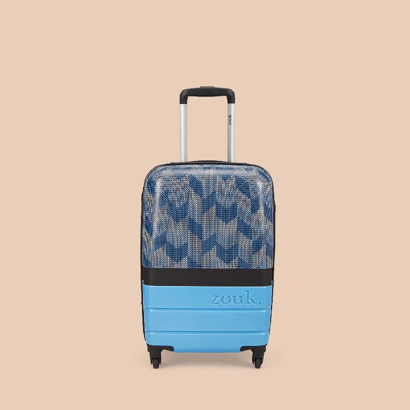 Himachal Chevron Blue Raahi Trolley Bag