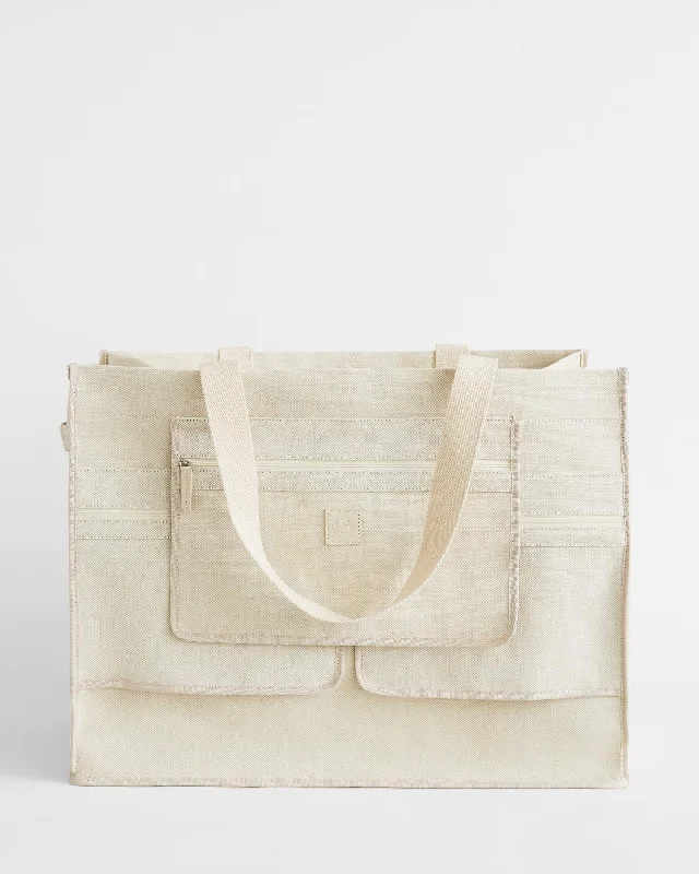 Kiev Cotton Linen Blend Open Tote