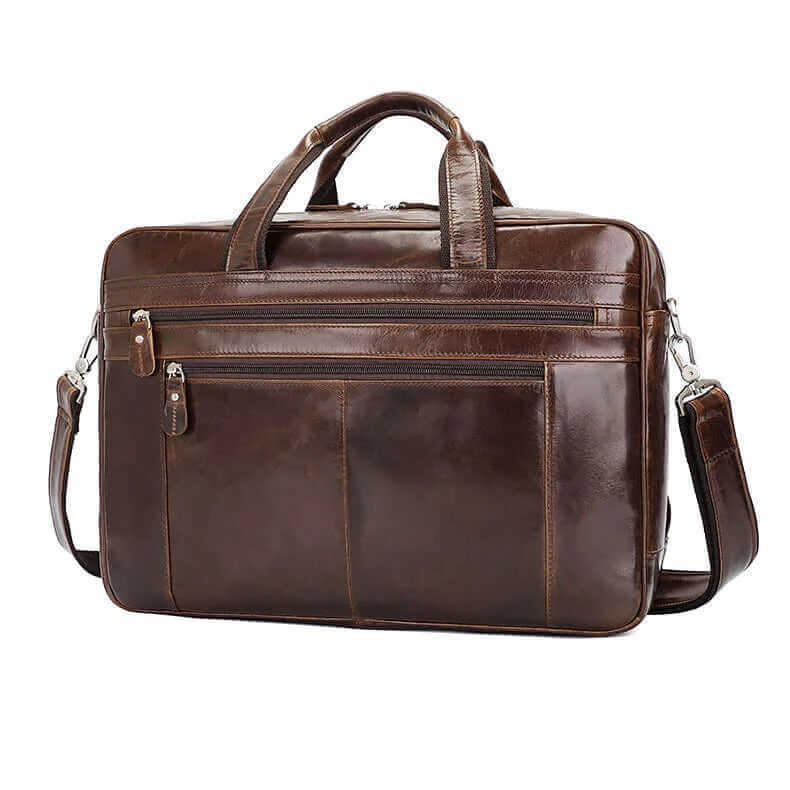 Leather 17-Inch Laptop Briefcase - Stylish and Functional