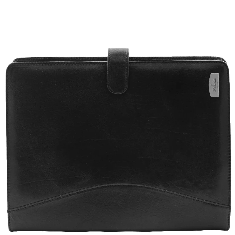 Genuine Leather Portfolio Case A4 Size Ombersley Black