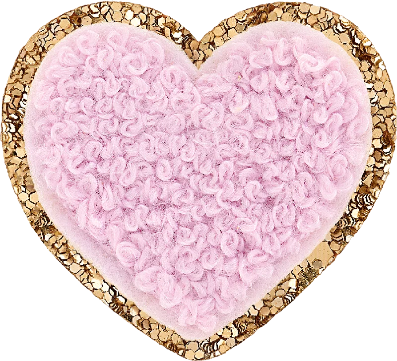 Lilac Mini Glitter Varsity Heart Patch