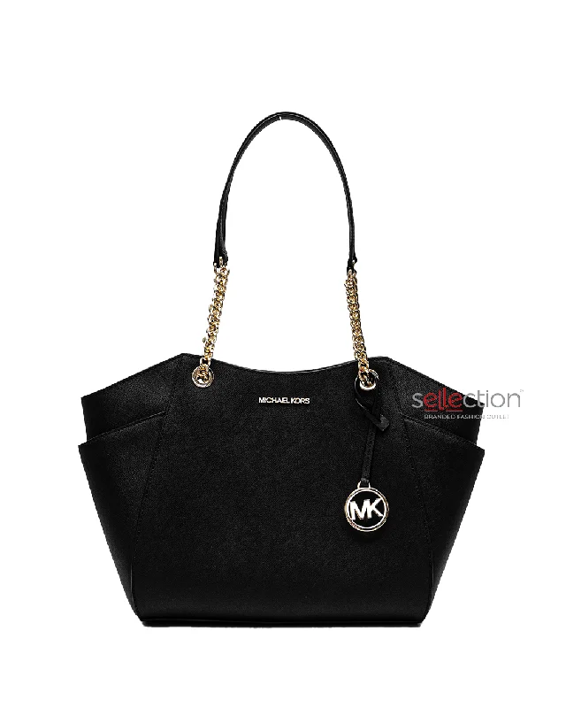 Michael Kors Jet Set Large Chain Shoulder Tote Bag In Black