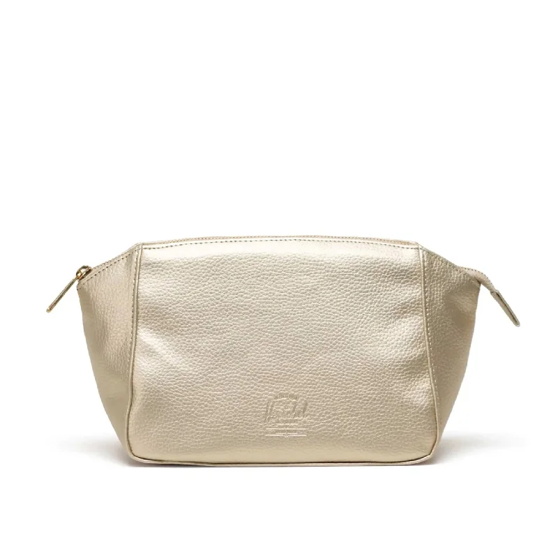 Milan Toiletry Bag (Gold Vegan Leather)