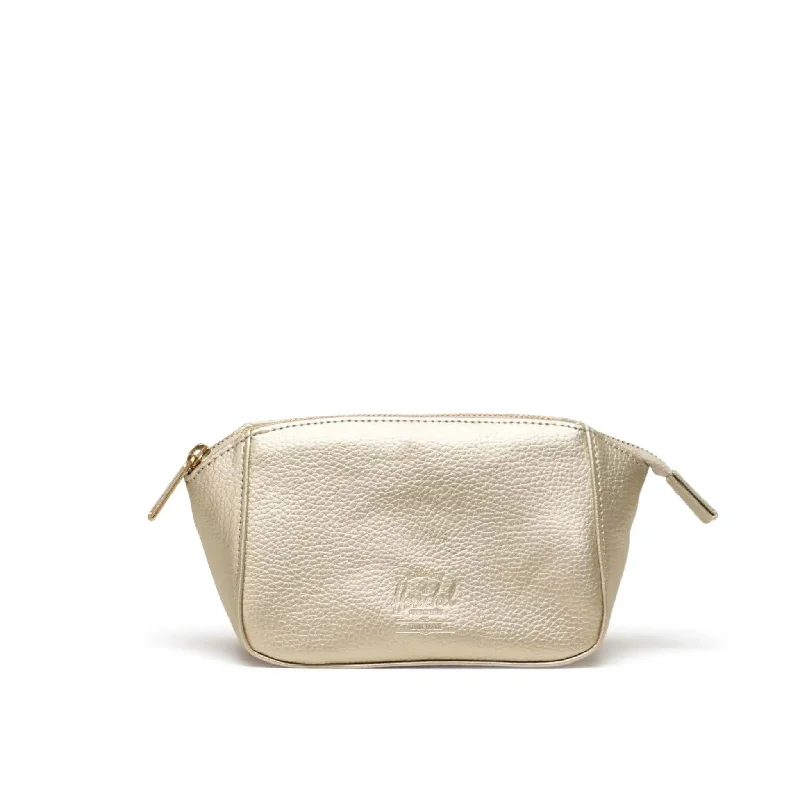 Milan Toiletry Bag | Small (Gold Vegan Leather)