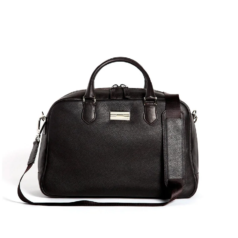 Newport Travel Satchel Bag - Dark Brown Leather Weekender