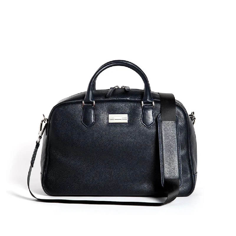 Newport Travel Satchel Bag, Navy Leather Weekender