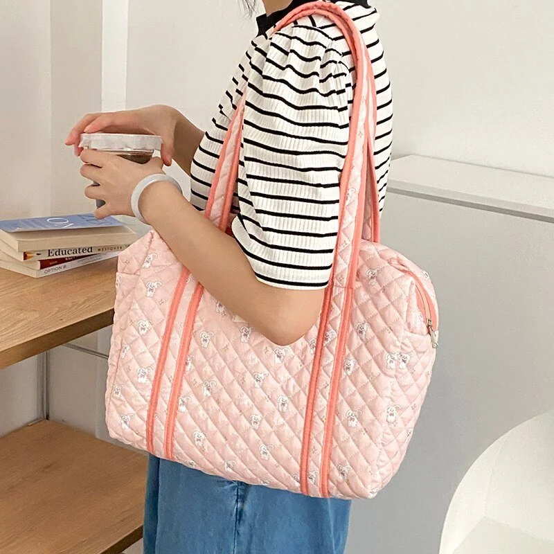 Soft quilted tote bag