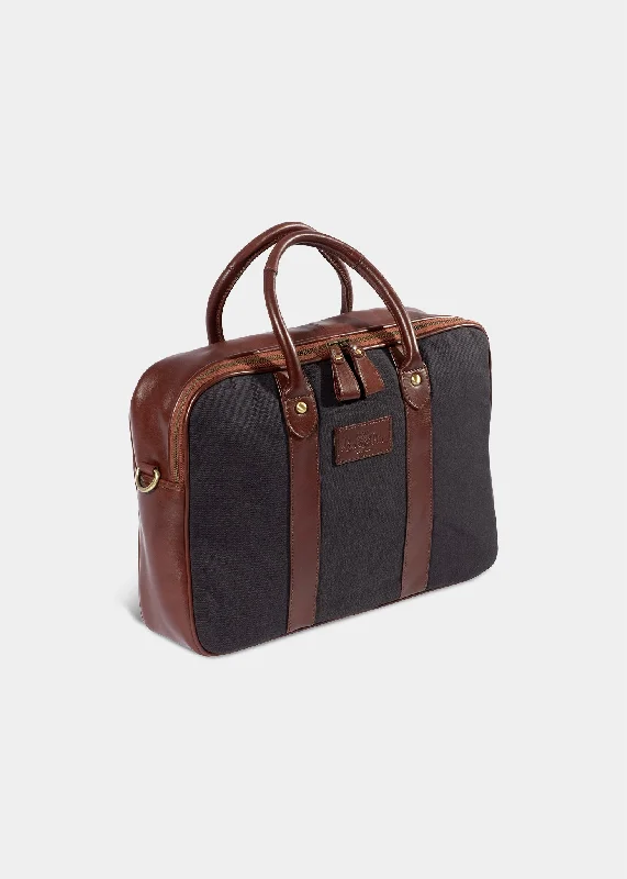 Canvas Laptop Bag In Dark Navy