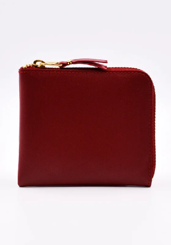 COMME DES GARCONS SA3100 COLOUR PLAIN ZIP WALLET RED