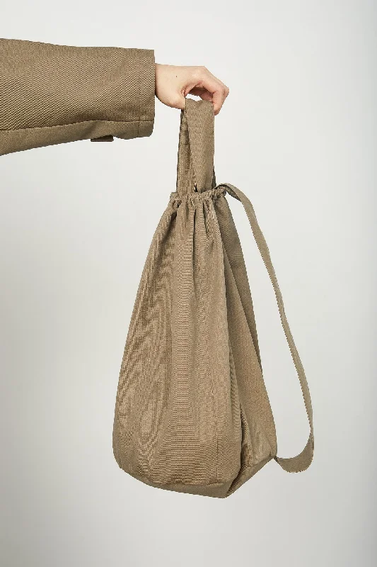 Khaki Recycled Cotton Sustainable Drawstring Bag