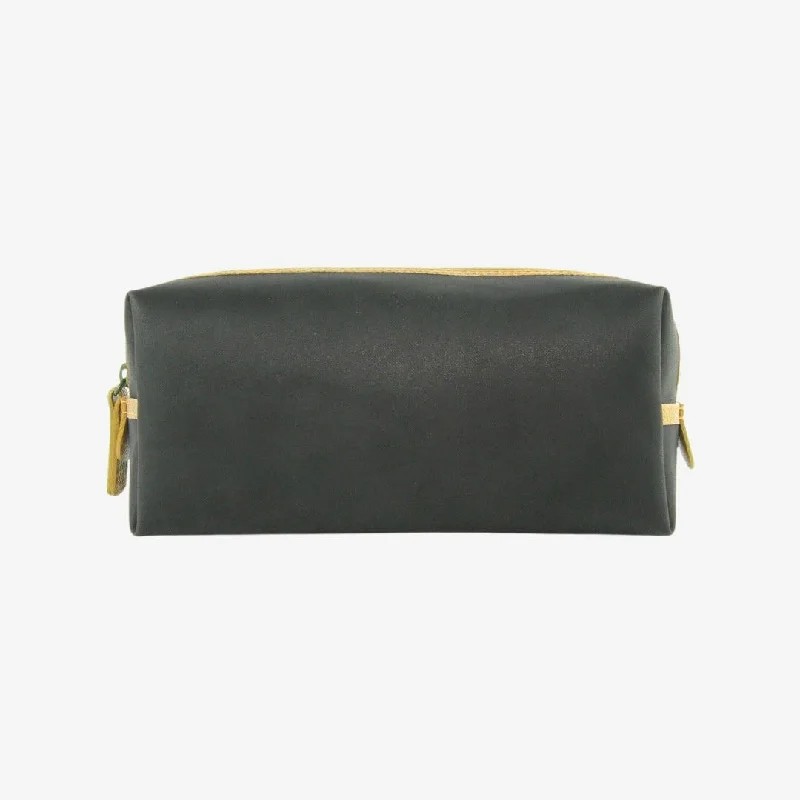 Elvis and Kresse Washbag Medium - Black with Yellow Trim