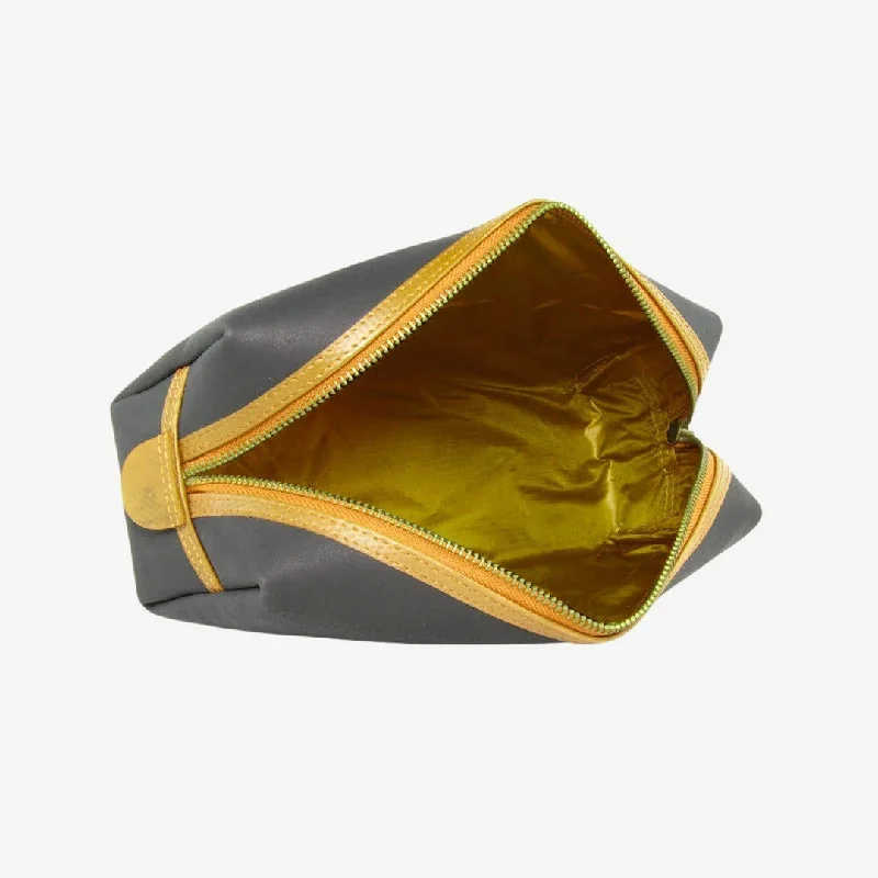 Elvis and Kresse Washbag Medium - Black with Yellow Trim