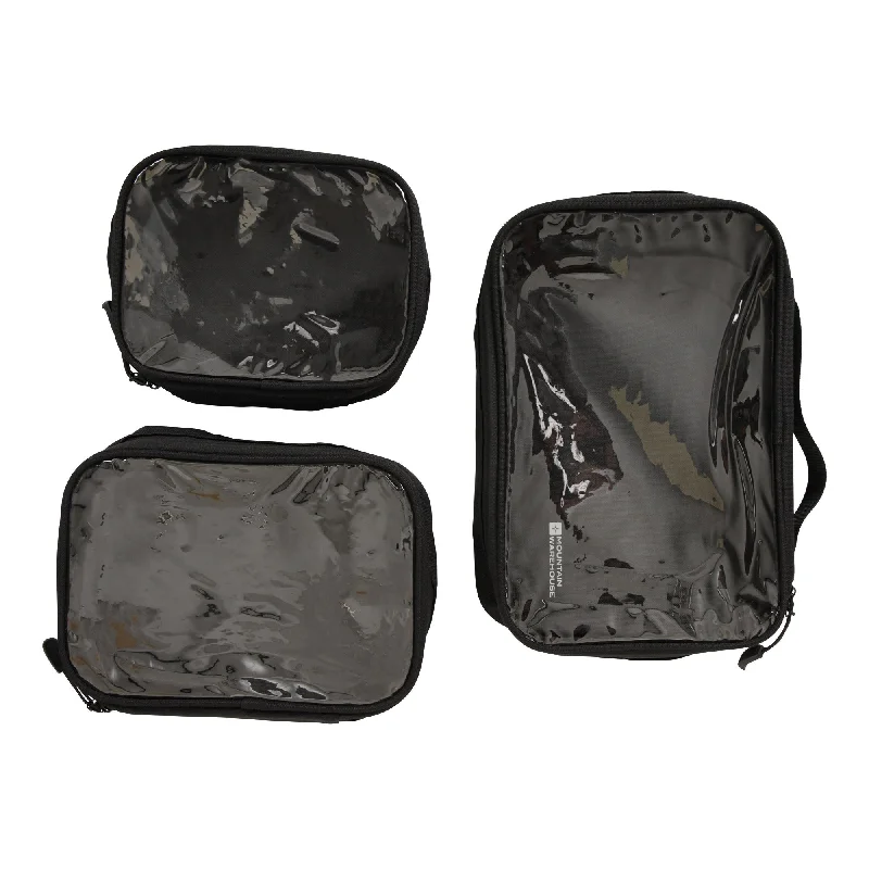 Mountain Warehouse Clear Travel Toiletry Bag Set (Pack of 3)