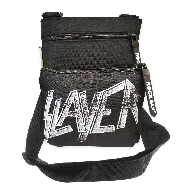 Rock Sax Distorted Slayer Logo Crossbody Bag