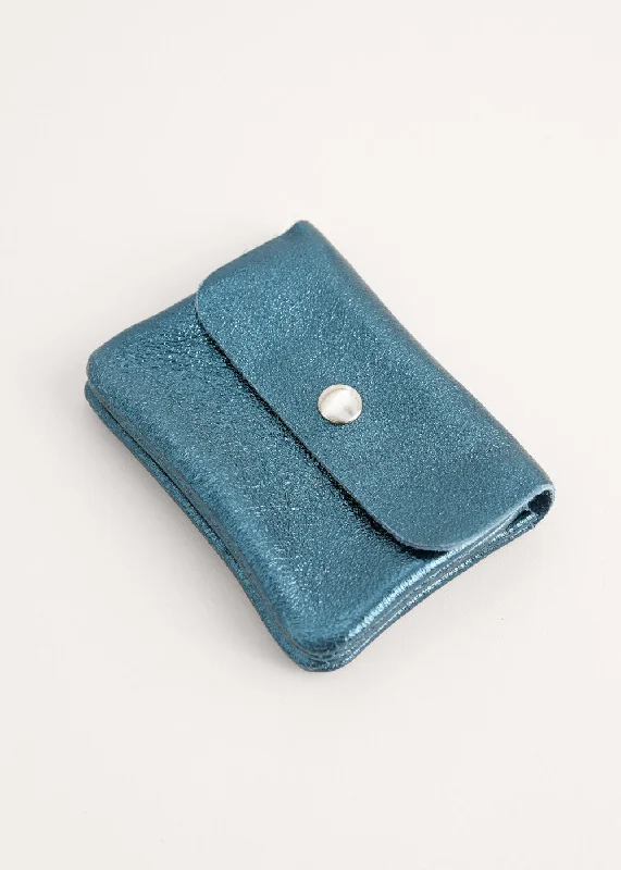 TEAGAN METALLIC COIN PURSE - TEAL